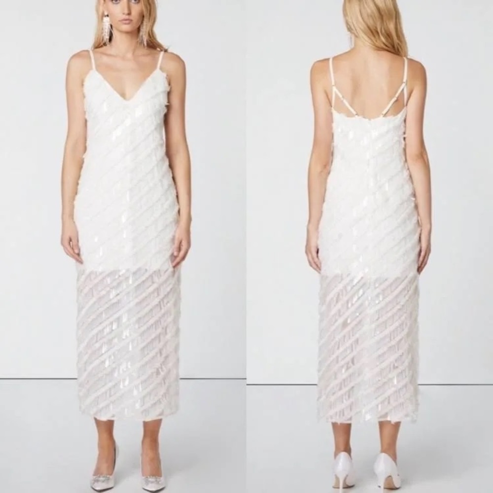 White sequin bridal ELLIATT party dress - size small